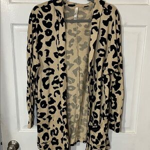 Leopard Print Open Front Cardigan